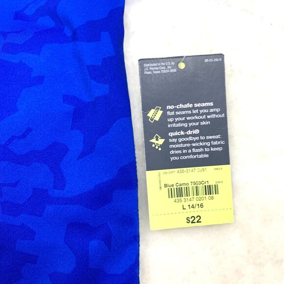 Xersion Quick-Dri Compression Shirt Boys Large 14/16 Blue Camo NWT - Picture 3 of 7